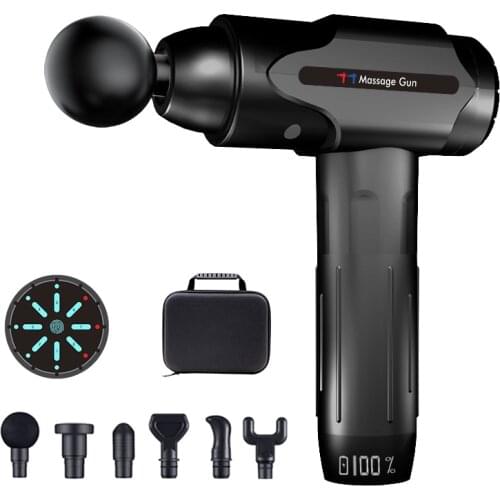 Massage Gun with LCD Display Sport Therapy Muscle Massager for Fitness 90mm Stroke 2500mah Battery Fascia Gun with Portable Bag