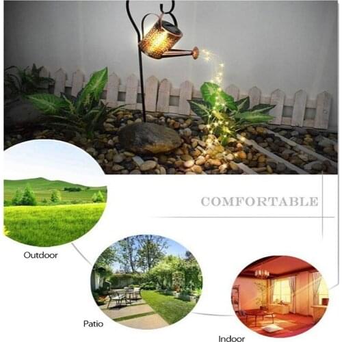 Metal Hollow Solar Light Watering Modeling Lamp With Water Sound LED Waterproof Gardening Light Garden Interior Decoration