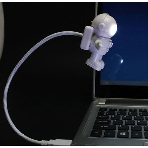 Mini Flexible Spaceman Astronaut USB Tube LED Night Light Lamp For Computer Laptop PC Notebook Reading Portable Kids Toy