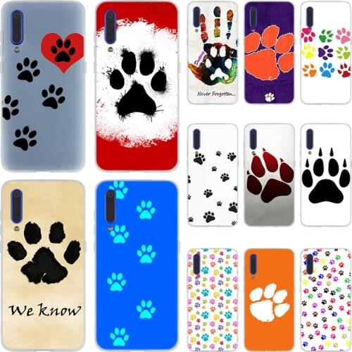 Soft Phone case For Xiaomi 9 8 A2 A3 lite Mi 9t CC9 9se 5X 6 10 Max3 6X Cover Note10 Pro coque dog footprint Paw husky