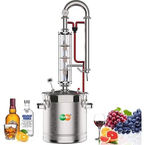 YUEWO Moonshine Still 5.8 Gal 22L Stainless Steel Wine Making Kit Water Distiller Home Brewing Kit for DIY Whisky Wine Brandy