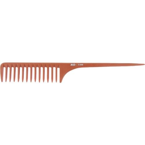 Set of 2 Wide Tooth Anti-static Hairdressing Styling Hair Cutting Detangling Large Plastic Rat Tail Comb- 27cm Brown