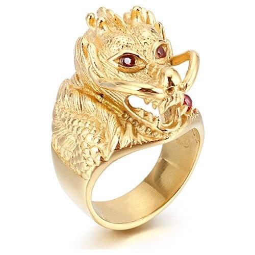 National Wind Jewelry Stainless Steel Faucet Tide Male Food Ring Personality Single Domineering Ring