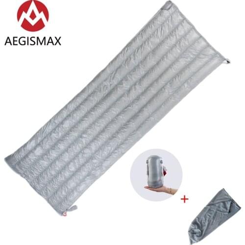 AEGISMAX Outdoor Camping E Series Hiking 800FP White Goose Down Envelope Three-Season Adult Nylon Sleeping Bag