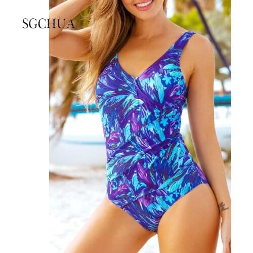 2020 New One Piece Swimsuit V Neck Sexy Bikini Push Up Padded Famale Swimwear Women Bathing Swimming Suit Banadge