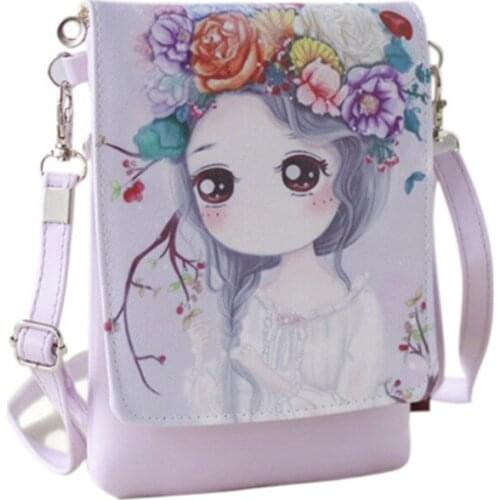 New Cartoon print PU Leather Women Shoulder Bags Female Purse and Handbags Girls Children Mini Crossbody Bag bolsos