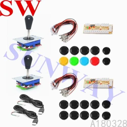 Oval Zippyy Joystick DIY Parts for PC USB Encoder Arcade DIY Kits With Sanwa Style Push Buttons for 2Player Arcade Jamma Parts