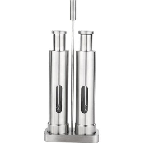 Manual Salt and Pepper Grinder Set Thumb Push Pepper Mill Stainless Steel Spice Sauce Grinders With Metal Holder Kitchen Tool