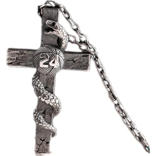 S925 pure silver basketball star tribute black lightning MVP24 Kobe Memorial necklace Mamba spirit New silver men necklace