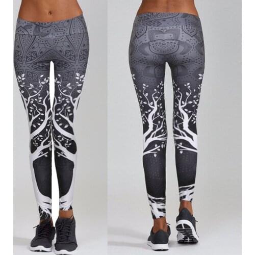 Tree Print Yoga Pants Women Fitness Gym Clothing Sports Yoga Workout Fitness Exercise Athletic Slim Pants леггинсы женские