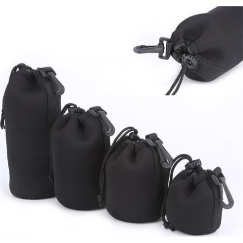 Camera lens bag Soft Neoprene Waterproof DSLR Lente Cover Case stora S M L XL Soft Nylon for Canon Nikon Sony Pentax DLSR Camera