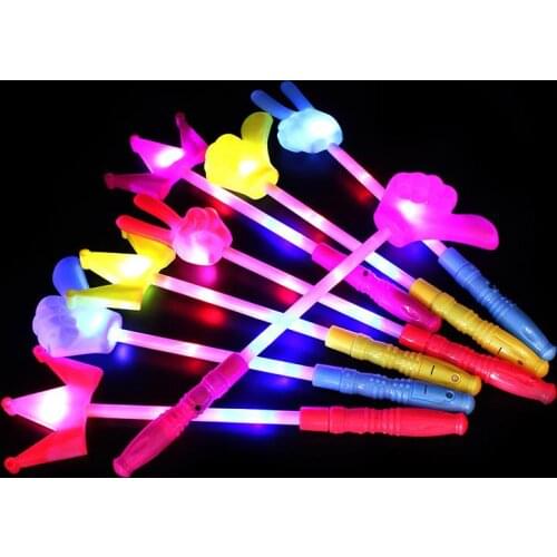 Led Flashing Magical Wand Glow Sticks Birthday Light Up Crown Gesture Stick Wands for Party Wedding Concert Event Raves Prop