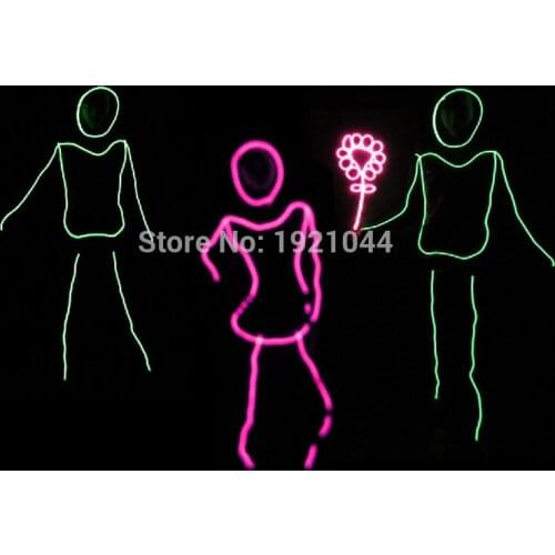 EL Wire Glowing Clothes DIY Party Clothes Accessories for Night Club Fashion Show 10 Colors EL Wire Suits EL Costumes