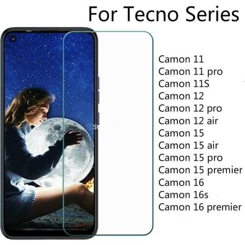 2PCS Tempered Glass For Tecno Camon 15 12 11 Pro Air Premier 11S Screen Protector Tecon Camon I4 I Sky 3 Protective Film Glass