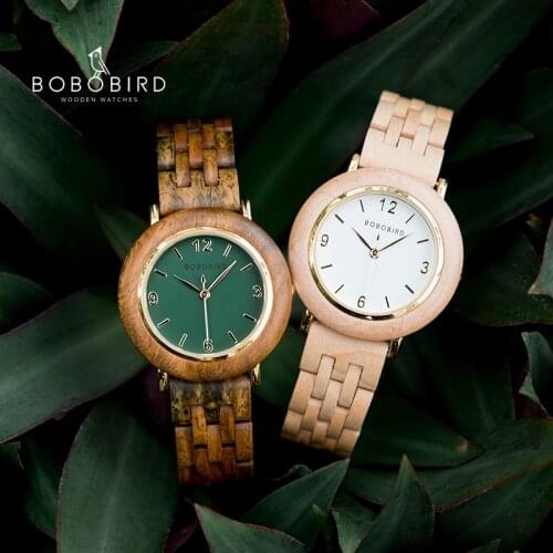 Zegarki damskie BOBOBIRD Top Luxury Watch for Women Wrist watches Handmade Female Clock 3 Colors Gift for Girlfriend In Box