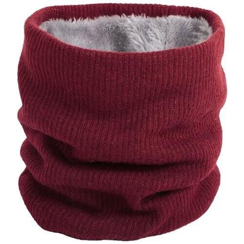 Winter Solid Color Women Scarf Men Thickened Plush Collar Scarves For Girls Neck Scarves Cotton Unisex Knitted Ring Scarf