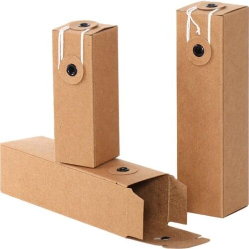 3.6*3.6*9cm Black White Kraft Paper Packaging Box for Essential Sprays Cosmetic Sample Party favor box 50pcs