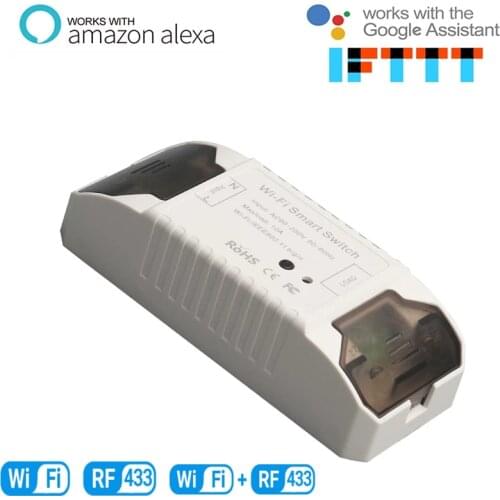 10A 433/433+wifi/wifi Tuya Remote Phone Control Switches Work With Alexa Google Home IFTTT WIFI Smart Remote Switch Smart Home