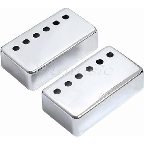 2Pcs Chrome Humbucker Cover 50mm Pole Spacing Guitar Pickup Cover