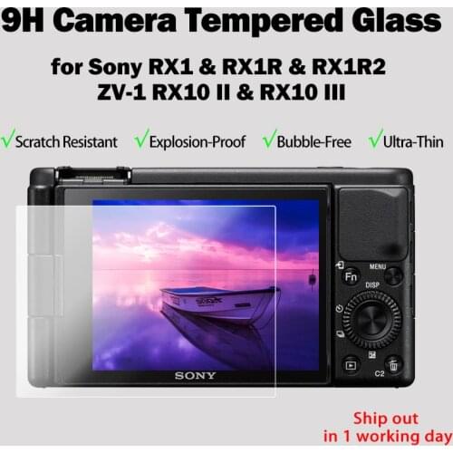 2PCS ZV-1 Camera LCD Screen Protective Film Glass for Sony RX1 RX1R & RX1R2 RX10 II & RX10 III Camera 9H Hardness Tempered Glass