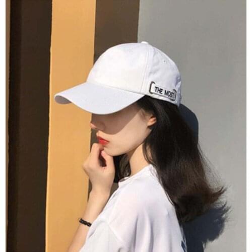 2020 new spring and summer black and white shade baseball cap female cotton embroidery simple cap student hat L92