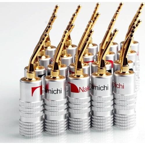 500pcs/set 2mm Nakamichi Banana Audio Speaker Plug Connectors Gold Plated Adapter Plugs