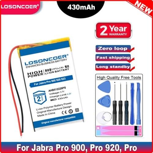 LOSONCOER AHB512229PS 430mAh Battery for Jabra Pro 900, Pro 920, Pro 923, Pro 930, Pro 935 Battery