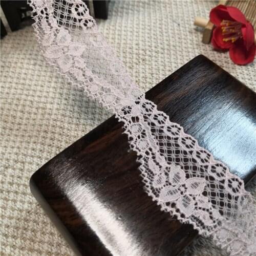 3.4cm white and pink lace of R2325 fabriclatest african laces high quality on accesorios costura by tissu couture au metre