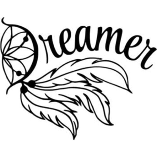 Black/Sliver Fashion Dreamer FEATHER Dream Catcher Decals Car Sticker Vinyl C190