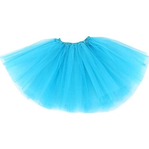 L5YC Children Kids Girl Three Layered Ballet Dance Tutu Skirt Classic Solid Color Mini Pleated Dress Elastic Party Petticoat 10