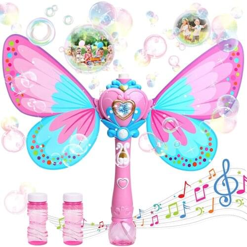 Childrens Butterfly Fairy Magic Bubble Wand Automatic Bubble Machine Birthday Wedding Party Blowing Bubble Toy Gift 100ML 5