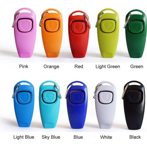 Hot Sale!Combo Dog Clicker & Whistle - Training,Pet Trainer Click Puppy With Guide,With Key Ring D1
