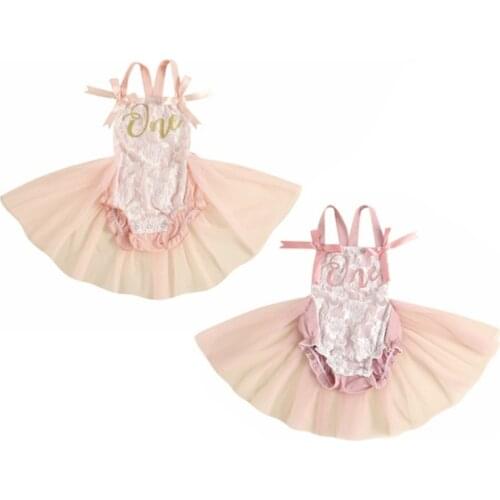 Newborn Infant Baby Girls Butterfly Sleeve Romper Clothes Ruffle Lace Bodysuit Tutu Dress