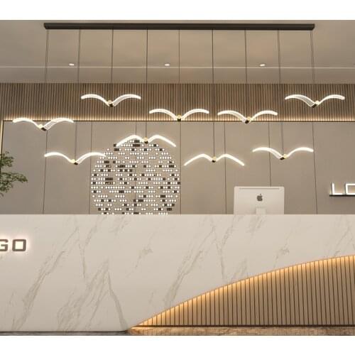 Lustre Chandeliers for dining room Modern Minimalist Atmosphere Net Red Long Creative Nordic Pendant lamp for kitchen lights