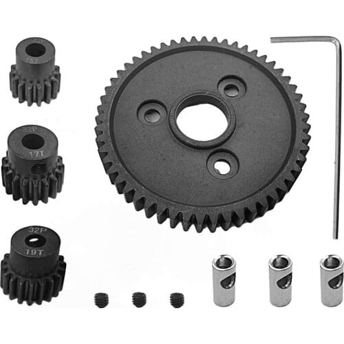 Metal Spur Gear 54T 0.8 32P 3956 with 15T 17T 19T Pinion Gear Set for 1/10 Traxxas Slash Stampede Summit E-Revo