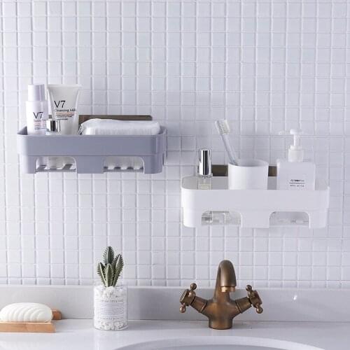 Multifunction Bathroom Shelf Sponge Drain Rack Storage Suction Holder Kitchen Organizer Sink Kitchen Accessories Bath Baskets
