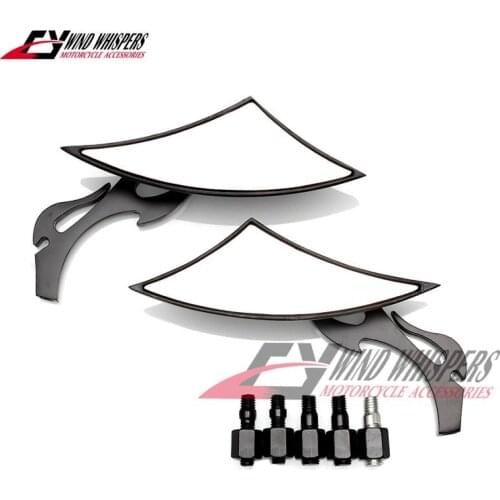 Motorcycle Modified Flame triangle rearview mirrors For Honda Yamaha Suzuki Kawasaki Scooter Street cruise Steed Magna Shadow