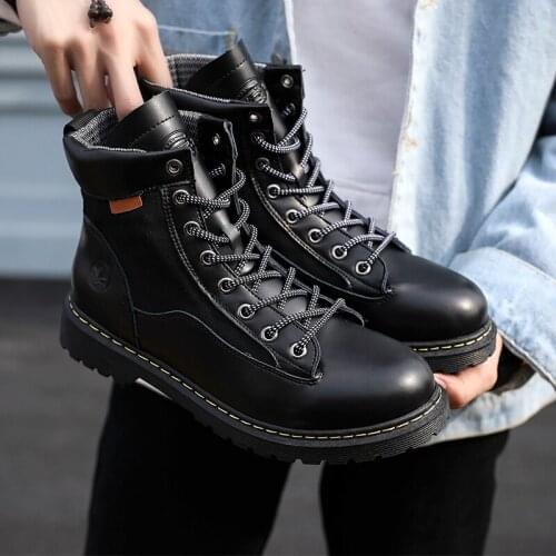 Hommes chaussures Mens Boots For 2020 Autumn Winter safety Boats outdoor Fashion Ankle Boots Lace-Up Handmade Boots zapatos