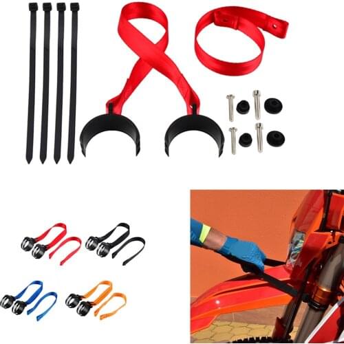 NICECNC Front+Rear Holding Strap Complete Set Tear-Resistant Length 380mm-420mm for Dia Fork Pipe For KTM 125 SX 150 XC 200 XCW
