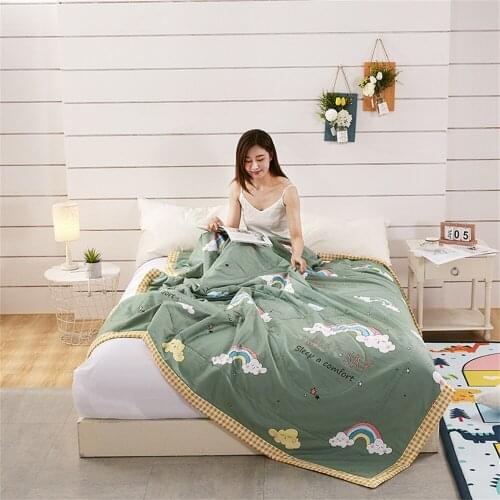 Bedding Summer Quilted Blanket Thin Comforter Bedspread for Double Bed Air Condition Quilt for Student Car Kids Adult