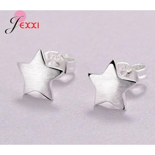 Romantic Small Star Animal Geometric Lovely 925 Sterling Silver Stud Earrings Women Party Girlfriend Gift Ear Studs Jewelry