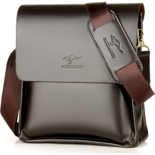 Luxury Kangaroo Brand Leather Messenger Bag Man Handbag Chest Crossbody Bag For Men Business Small Shoulder Bag Summer Male Bag