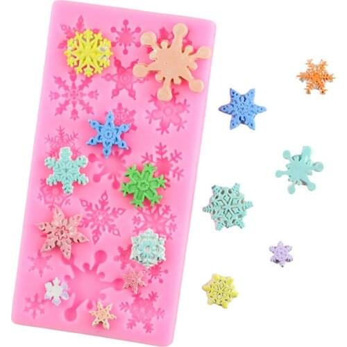 3D Christmas Decorations Snowflake Silicone Lace Molds Candy Chocolate Fondant Cake Decorating Tools DIY Kitchen Baking Tools