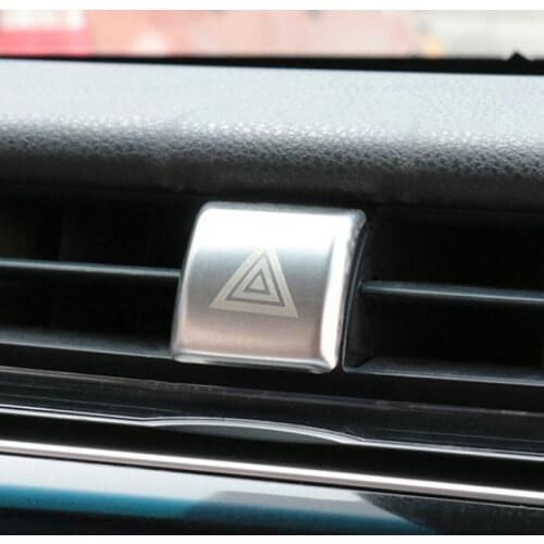 SBTMY Stainless steel decorative patch for car emergency light button for Toyota Camry XV70 2018-2020 Accessories Car styling