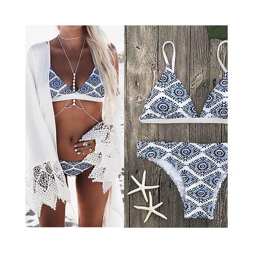 Sexy Women low waist printed Bandage Push-Up Padded Bikini Set Swimwear Swimsuit Bathing suit beachwear Brazilian biquini