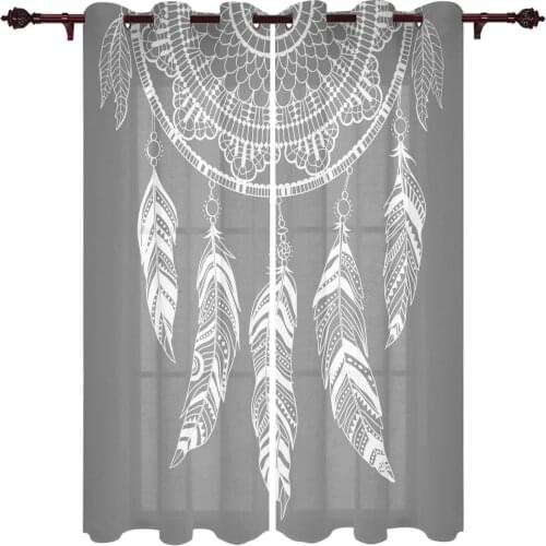 Dream Catcher Grey Retro Art Outdoor Curtain For Garden Patio Curtains Bedroom Living Room Kitchen Bathroom Pergola Curtain
