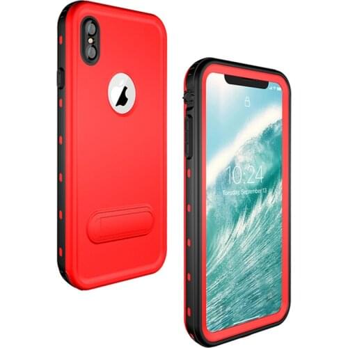 8 Colors Full Sealed Waterproof Mobile Phone Case 360 Degree Diving Protection Cover With Stand For iPhone X XR XS Max