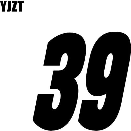 YJZT 13.6CM*13.8CM Fashion Number 39 Vinyl Car Sticker Decal Decoration Graphical Black/Silver C11-0899