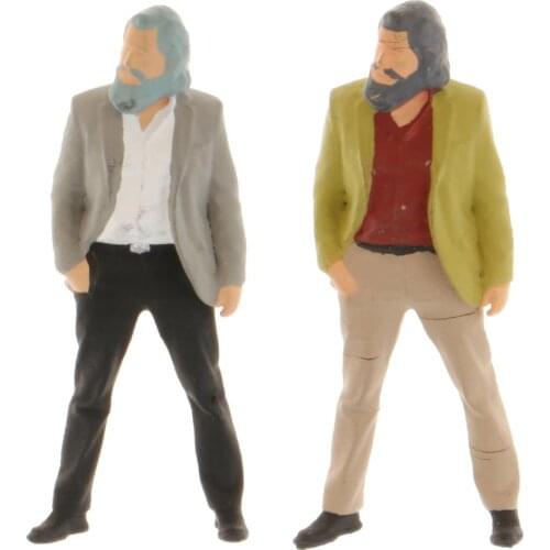 1:64 Hand Painted Figure Plastic Professor People Street Road Model Group