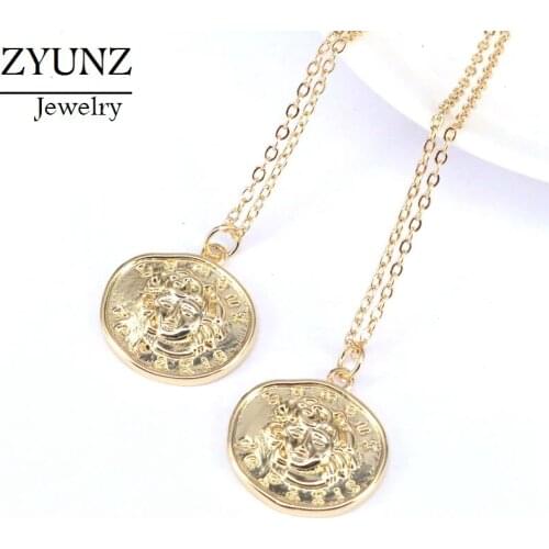 10PCS, Micro Pave CZ Womens Zirconia Classic Pendant Necklace Gold Color Fashion Jewelry